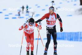 24.03.2024, Ulrichen, Switzerland (SUI): Jens Berger (SUI), Andreas Egger (SUI), (l-r) - Swiss Championships biathlon, single mixed relay, Ulrichen (SUI). www.nordicfocus.com. © Manzoni/NordicFocus. Every downloaded picture is fee-liable.