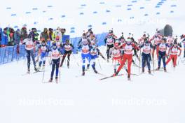 24.03.2024, Ulrichen, Switzerland (SUI): Neva Spitale (SUI), Chiara Saner (SUI), Lisa Naegeli (SUI), Lara Berwert (SUI), Anja Kaufmann (SUI), Anina Richter (SUI), (l-r) - Swiss Championships biathlon, single mixed relay, Ulrichen (SUI). www.nordicfocus.com. © Manzoni/NordicFocus. Every downloaded picture is fee-liable.