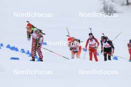 24.03.2024, Ulrichen, Switzerland (SUI): Flurina Volken (SUI), Alessia Laager (SUI), (l-r) - Swiss Championships biathlon, single mixed relay, Ulrichen (SUI). www.nordicfocus.com. © Manzoni/NordicFocus. Every downloaded picture is fee-liable.