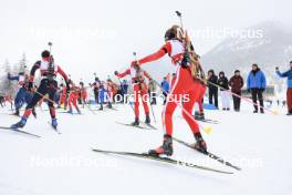 24.03.2024, Ulrichen, Switzerland (SUI): Event Feature:  the start of competition - Swiss Championships biathlon, single mixed relay, Ulrichen (SUI). www.nordicfocus.com. © Manzoni/NordicFocus. Every downloaded picture is fee-liable.