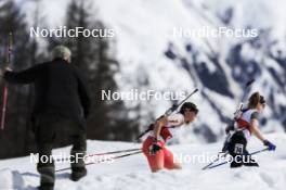 22.03.2024, Ulrichen, Switzerland (SUI): Lena Haecki-Gross (SUI), Elina Biderbost (SUI), (l-r) - Swiss Championships biathlon, sprint, Ulrichen (SUI). www.nordicfocus.com. © Manzoni/NordicFocus. Every downloaded picture is fee-liable.