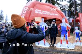 14.02.2024, Nove Mesto na Morave, Czechia (CZE): Event Feature: Fans taking pictures - IBU World Championships Biathlon, individual men, Nove Mesto na Morave (CZE). www.nordicfocus.com. © Manzoni/NordicFocus. Every downloaded picture is fee-liable.