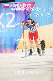 13.02.2024, Nove Mesto na Morave, Czechia (CZE): Nadia Moser (CAN) - IBU World Championships Biathlon, individual women, Nove Mesto na Morave (CZE). www.nordicfocus.com. © Thibaut/NordicFocus. Every downloaded picture is fee-liable.
