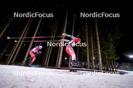 13.02.2024, Nove Mesto na Morave, Czechia (CZE): Lea Rothschopf (AUT), Emma Lunder (CAN) - IBU World Championships Biathlon, individual women, Nove Mesto na Morave (CZE). www.nordicfocus.com. © Thibaut/NordicFocus. Every downloaded picture is fee-liable.
