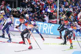 18.02.2024, Nove Mesto na Morave, Czechia (CZE): Benedikt Doll (GER), Philipp Nawrath (GER), (l-r) - IBU World Championships Biathlon, mass men, Nove Mesto na Morave (CZE). www.nordicfocus.com. © Thibaut/NordicFocus. Every downloaded picture is fee-liable.