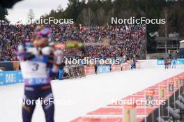 18.02.2024, Nove Mesto na Morave, Czechia (CZE): Julia Simon (FRA), Juni Arnekleiv (NOR), Ingrid Landmark Tandrevold (NOR), Lisa Vittozzi (ITA), (l-r) - IBU World Championships Biathlon, mass women, Nove Mesto na Morave (CZE). www.nordicfocus.com. © Thibaut/NordicFocus. Every downloaded picture is fee-liable.