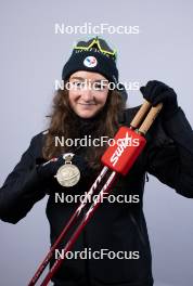 09.02.2024, Nove Mesto na Morave, Czechia (CZE): Lou Jeanmonnot (FRA) - IBU World Championships Biathlon, medals, Nove Mesto na Morave (CZE). www.nordicfocus.com. © Manzoni/NordicFocus. Every downloaded picture is fee-liable.