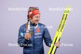 17.02.2024, Nove Mesto na Morave, Czechia (CZE): Sophia Schneider (GER) - IBU World Championships Biathlon, medals, Nove Mesto na Morave (CZE). www.nordicfocus.com. © Manzoni/NordicFocus. Every downloaded picture is fee-liable.