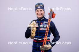 17.02.2024, Nove Mesto na Morave, Czechia (CZE): Julia Simon (FRA) - IBU World Championships Biathlon, medals, Nove Mesto na Morave (CZE). www.nordicfocus.com. © Manzoni/NordicFocus. Every downloaded picture is fee-liable.