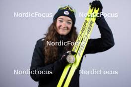 09.02.2024, Nove Mesto na Morave, Czechia (CZE): Lou Jeanmonnot (FRA) - IBU World Championships Biathlon, medals, Nove Mesto na Morave (CZE). www.nordicfocus.com. © Manzoni/NordicFocus. Every downloaded picture is fee-liable.