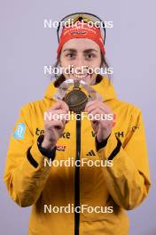 17.02.2024, Nove Mesto na Morave, Czechia (CZE): Vanessa Voigt (GER) - IBU World Championships Biathlon, medals, Nove Mesto na Morave (CZE). www.nordicfocus.com. © Manzoni/NordicFocus. Every downloaded picture is fee-liable.