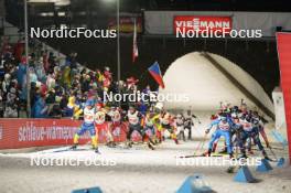 07.02.2024, Nove Mesto na Morave, Czechia (CZE): Didier Bionaz (ITA), Eric Perrot (FRA), (l-r) - IBU World Championships Biathlon, mixed relay, Nove Mesto na Morave (CZE). www.nordicfocus.com. © Thibaut/NordicFocus. Every downloaded picture is fee-liable.