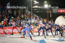 07.02.2024, Nove Mesto na Morave, Czechia (CZE): Didier Bionaz (ITA), Eric Perrot (FRA), Justus Strelow (GER), (l-r) - IBU World Championships Biathlon, mixed relay, Nove Mesto na Morave (CZE). www.nordicfocus.com. © Thibaut/NordicFocus. Every downloaded picture is fee-liable.