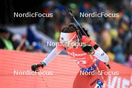 11.02.2024, Nove Mesto na Morave, Czechia (CZE): Nadia Moser (CAN) - IBU World Championships Biathlon, pursuit women, Nove Mesto na Morave (CZE). www.nordicfocus.com. © Manzoni/NordicFocus. Every downloaded picture is fee-liable.