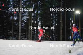 17.02.2024, Nove Mesto na Morave, Czechia (CZE): Christian Gow (CAN), Eric Perrot (FRA), (l-r) - IBU World Championships Biathlon, relay men, Nove Mesto na Morave (CZE). www.nordicfocus.com. © Thibaut/NordicFocus. Every downloaded picture is fee-liable.