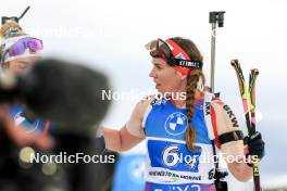 17.02.2024, Nove Mesto na Morave, Czechia (CZE): Ingrid Landmark Tandrevold (NOR), Lena Haecki-Gross (SUI), (l-r) - IBU World Championships Biathlon, relay women, Nove Mesto na Morave (CZE). www.nordicfocus.com. © Manzoni/NordicFocus. Every downloaded picture is fee-liable.