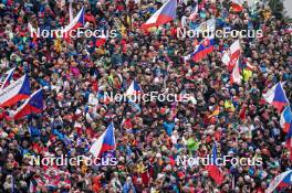 17.02.2024, Nove Mesto na Morave, Czechia (CZE): Event Feature: Fans on the grandstand - IBU World Championships Biathlon, relay women, Nove Mesto na Morave (CZE). www.nordicfocus.com. © Thibaut/NordicFocus. Every downloaded picture is fee-liable.
