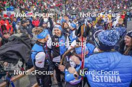 17.02.2024, Nove Mesto na Morave, Czechia (CZE): Regina Ermits (EST), Tuuli Tomingas (EST), Susan Kuelm (EST), Johanna Talihaerm (EST), (l-r) - IBU World Championships Biathlon, relay women, Nove Mesto na Morave (CZE). www.nordicfocus.com. © Thibaut/NordicFocus. Every downloaded picture is fee-liable.