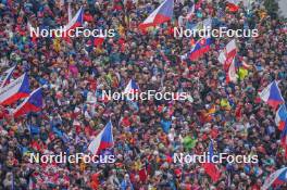 17.02.2024, Nove Mesto na Morave, Czechia (CZE): Event Feature: Grandstand- IBU World Championships Biathlon, relay women, Nove Mesto na Morave (CZE). www.nordicfocus.com. © Thibaut/NordicFocus. Every downloaded picture is fee-liable.