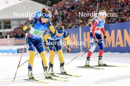 17.02.2024, Nove Mesto na Morave, Czechia (CZE): Linn Persson (SWE), Anna Magnusson (SWE), (l-r) - IBU World Championships Biathlon, relay women, Nove Mesto na Morave (CZE). www.nordicfocus.com. © Manzoni/NordicFocus. Every downloaded picture is fee-liable.