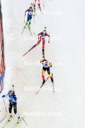 17.02.2024, Nove Mesto na Morave, Czechia (CZE): Regina Ermits (EST), Lotte Lie (BEL), Tamara Steiner (AUT), Lena Repinc (SLO), (l-r) - IBU World Championships Biathlon, relay women, Nove Mesto na Morave (CZE). www.nordicfocus.com. © Manzoni/NordicFocus. Every downloaded picture is fee-liable.