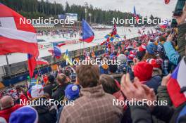 17.02.2024, Nove Mesto na Morave, Czechia (CZE): Event Feature: Start from the grandstand - IBU World Championships Biathlon, relay women, Nove Mesto na Morave (CZE). www.nordicfocus.com. © Thibaut/NordicFocus. Every downloaded picture is fee-liable.