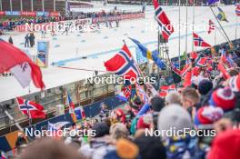 17.02.2024, Nove Mesto na Morave, Czechia (CZE): Event Feature: Start from the grandstand - IBU World Championships Biathlon, relay women, Nove Mesto na Morave (CZE). www.nordicfocus.com. © Thibaut/NordicFocus. Every downloaded picture is fee-liable.