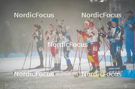 15.02.2024, Nove Mesto na Morave, Czechia (CZE): Natalja Kocergina (LTU), Ekaterina Avvakumova (KOR), Anastasiya Merkushyna (UKR), (l-r) - IBU World Championships Biathlon, single mixed relay, Nove Mesto na Morave (CZE). www.nordicfocus.com. © Thibaut/NordicFocus. Every downloaded picture is fee-liable.