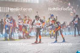 15.02.2024, Nove Mesto na Morave, Czechia (CZE): Justus Strelow (GER), Vanessa Voigt (GER), (l-r) - IBU World Championships Biathlon, single mixed relay, Nove Mesto na Morave (CZE). www.nordicfocus.com. © Thibaut/NordicFocus. Every downloaded picture is fee-liable.