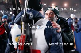 15.02.2024, Nove Mesto na Morave, Czechia (CZE): Event Feature: France coach- IBU World Championships Biathlon, single mixed relay, Nove Mesto na Morave (CZE). www.nordicfocus.com. © Thibaut/NordicFocus. Every downloaded picture is fee-liable.