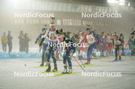 15.02.2024, Nove Mesto na Morave, Czechia (CZE): Otto Invenius (FIN), Suvi Minkkinen (FIN), (l-r) - IBU World Championships Biathlon, single mixed relay, Nove Mesto na Morave (CZE). www.nordicfocus.com. © Thibaut/NordicFocus. Every downloaded picture is fee-liable.