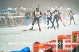 15.02.2024, Nove Mesto na Morave, Czechia (CZE): Justus Strelow (GER), Otto Invenius (FIN), (l-r) - IBU World Championships Biathlon, single mixed relay, Nove Mesto na Morave (CZE). www.nordicfocus.com. © Thibaut/NordicFocus. Every downloaded picture is fee-liable.