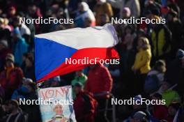 10.02.2024, Nove Mesto na Morave, Czechia (CZE): Event Feature: flag- IBU World Championships Biathlon, sprint men, Nove Mesto na Morave (CZE). www.nordicfocus.com. © Thibaut/NordicFocus. Every downloaded picture is fee-liable.