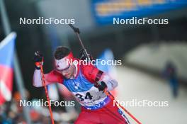 10.02.2024, Nove Mesto na Morave, Czechia (CZE): Christian Gow (CAN) - IBU World Championships Biathlon, sprint men, Nove Mesto na Morave (CZE). www.nordicfocus.com. © Thibaut/NordicFocus. Every downloaded picture is fee-liable.