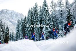 01.01.2024, Toblach, Italy (ITA): Nina Riedener (LIE), Darya Ryazhko (KAZ), Nadezhda Stepashkina (KAZ), Nicole Monsorno (ITA), Kseniya Shalygina (KAZ), Federica Sanfilippo (ITA), (l-r)  - FIS world cup cross-country, tour de ski, pursuit, Toblach (ITA). www.nordicfocus.com. © Modica/NordicFocus. Every downloaded picture is fee-liable.
