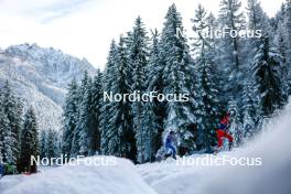 01.01.2024, Toblach, Italy (ITA): Krista Parmakoski (FIN), Heidi Weng (NOR), (l-r)  - FIS world cup cross-country, tour de ski, pursuit, Toblach (ITA). www.nordicfocus.com. © Modica/NordicFocus. Every downloaded picture is fee-liable.