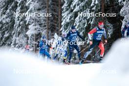 01.01.2024, Toblach, Italy (ITA): Markus Vuorela (FIN), Calle Halfvarsson (SWE), Elia Barp (ITA), Antoine Cyr (CAN), (l-r)  - FIS world cup cross-country, tour de ski, pursuit, Toblach (ITA). www.nordicfocus.com. © Modica/NordicFocus. Every downloaded picture is fee-liable.