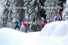 01.01.2024, Toblach, Italy (ITA): Naoto Baba (JPN), Didrik Toenseth (NOR), Haavard Solaas Taugboel (NOR), Nicola Wigger (SUI), (l-r)  - FIS world cup cross-country, tour de ski, pursuit, Toblach (ITA). www.nordicfocus.com. © Modica/NordicFocus. Every downloaded picture is fee-liable.
