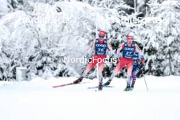 01.01.2024, Toblach, Italy (ITA): Nicola Wigger (SUI), Valerio Grond (SUI), (l-r)  - FIS world cup cross-country, tour de ski, pursuit, Toblach (ITA). www.nordicfocus.com. © Modica/NordicFocus. Every downloaded picture is fee-liable.