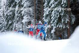 01.01.2024, Toblach, Italy (ITA): Cyril Faehndrich (SUI), Paal Golberg (NOR), Arsi Ruuskanen (FIN), (l-r)  - FIS world cup cross-country, tour de ski, pursuit, Toblach (ITA). www.nordicfocus.com. © Modica/NordicFocus. Every downloaded picture is fee-liable.