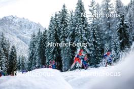 01.01.2024, Toblach, Italy (ITA): Julia Kern (USA), Giuliana Werro (SUI), Samantha Smith (USA), Lisa Ingesson (SWE), (l-r)  - FIS world cup cross-country, tour de ski, pursuit, Toblach (ITA). www.nordicfocus.com. © Modica/NordicFocus. Every downloaded picture is fee-liable.