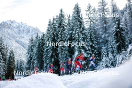 01.01.2024, Toblach, Italy (ITA): Katerina Janatova (CZE), Delphine Claudel (FRA), Silje Theodorsen (NOR), Sofia Henriksson (SWE), (l-r)  - FIS world cup cross-country, tour de ski, pursuit, Toblach (ITA). www.nordicfocus.com. © Modica/NordicFocus. Every downloaded picture is fee-liable.