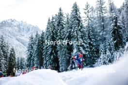 01.01.2024, Toblach, Italy (ITA): Caterina Ganz (ITA), Novie Mccabe (USA), (l-r)  - FIS world cup cross-country, tour de ski, pursuit, Toblach (ITA). www.nordicfocus.com. © Modica/NordicFocus. Every downloaded picture is fee-liable.