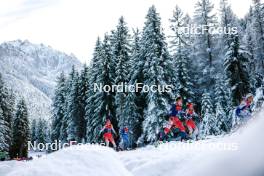 01.01.2024, Toblach, Italy (ITA): Desiree Steiner (SUI), Anne Kyllonen (FIN), Katerina Janatova (CZE), Anja Weber (SUI), (l-r)  - FIS world cup cross-country, tour de ski, pursuit, Toblach (ITA). www.nordicfocus.com. © Modica/NordicFocus. Every downloaded picture is fee-liable.