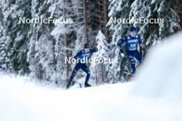 01.01.2024, Toblach, Italy (ITA): Giandomenico Salvadori (ITA), Martino Carollo (ITA), (l-r)  - FIS world cup cross-country, tour de ski, pursuit, Toblach (ITA). www.nordicfocus.com. © Modica/NordicFocus. Every downloaded picture is fee-liable.
