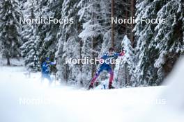 01.01.2024, Toblach, Italy (ITA): Perttu Hyvarinen (FIN), Ben Ogden (USA), (l-r)  - FIS world cup cross-country, tour de ski, pursuit, Toblach (ITA). www.nordicfocus.com. © Modica/NordicFocus. Every downloaded picture is fee-liable.