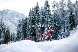 01.01.2024, Toblach, Italy (ITA): Giuliana Werro (SUI), Samantha Smith (USA), Lea Fischer (SUI), Vilma Ryytty (FIN), (l-r)  - FIS world cup cross-country, tour de ski, pursuit, Toblach (ITA). www.nordicfocus.com. © Modica/NordicFocus. Every downloaded picture is fee-liable.
