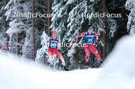 01.01.2024, Toblach, Italy (ITA): Candide Pralong (SUI), Mika Vermeulen (AUT), (l-r)  - FIS world cup cross-country, tour de ski, pursuit, Toblach (ITA). www.nordicfocus.com. © Modica/NordicFocus. Every downloaded picture is fee-liable.