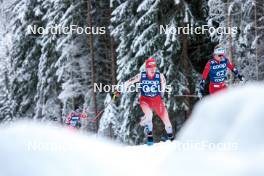 01.01.2024, Toblach, Italy (ITA): Antonin Savary (SUI), Matz William Jenssen (NOR), (l-r)  - FIS world cup cross-country, tour de ski, pursuit, Toblach (ITA). www.nordicfocus.com. © Modica/NordicFocus. Every downloaded picture is fee-liable.
