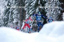 01.01.2024, Toblach, Italy (ITA): Henrik Doennestad (NOR), Maurice Manificat (FRA), (l-r)  - FIS world cup cross-country, tour de ski, pursuit, Toblach (ITA). www.nordicfocus.com. © Modica/NordicFocus. Every downloaded picture is fee-liable.